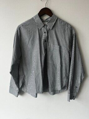 Rails Stripped Button Down Pull Over - Navy and White